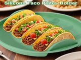 Silicone taco trays 3-pack with dividers Eco-friendly Reusable Taco plates Taco holders V1259-DP01-BO-82
