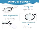 Magnifying glass with 12 LED lights - 30x double glass lens - hand-held illuminated magnifier V1259-DP01-BO-166