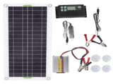 12V to 220V 30W Solar Charging Panel 220W Solar Inverter Battery Charger Kit for Camping Hiking 10A V1294-YM0715-3114220048411
