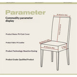 Waterproof PU Leather Dining Chair Covers Set of 4, Stretch Oilproof Chair Slipcovers Removable V1192-AZ-W-6530