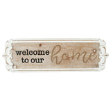 Carved 'Welcome to Our Home' Wall Art 80x25cm V637-90306WEL
