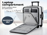 Wanderlite 20" Luggage Suitcase Front Pocket Travel Carry On Dual TSA Silver LUG-ABS-POK-20-SV