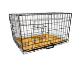 Wire Dog Cage Foldable Crate Kennel 42in with Tray Cushion Mat Combo V274-PET-WCCU42-BE