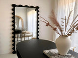 Interior Ave - Freya Scallop Mirror - Black - Large Full Length Mirror V355-IA-DM-FB