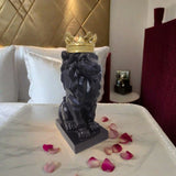 Black decoration of crown lion statues for men's home office decor, decoration of men's desks V1369-AZ3-W-03890