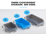 BAUMR-AG 69pc Wall Mounted Parts Bin Rack with Tool Holders - Blue V219-GRGSTRBMRA69B