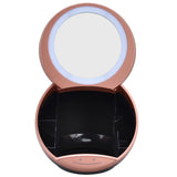 Round Makeup Mirror Dimmable White LED 2 In 1 USB Charging Cosmetic Mirror with Storage Box for V1294-YM0901-3119210130212