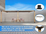 Roof Pergola Gazebo Shed Matte Black Steel Brackets and Black Screens DIY Kits V63-848331