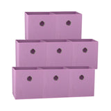 SORTI 27x28x27 CM Light Pink 8-Pack Foldable Storage Cubes - Fabric Bookcase Organizers for Toys and V510-SML_LIGHT_PINK_8X
