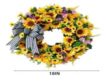 Artificial Sunflower For Front Door Handmade Flower With Bow Spring And Summer Door V1192-AZ-W-27894
