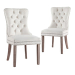 1 Set of 2 Artiss Dining Chairs Beige Velvet UPHO-C-DIN-1061-BGX2