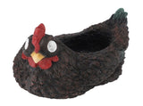 Flower Pot Hen Shape Resin Succulent Pot with Auto Light Sensing Solar Light for Outdoor Garden V1294-YM0901-3111250030412