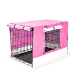 Wire Dog Cage Foldable Crate Kennel 30in with Tray PINK Cover Combo V274-PET-WCCV30-PK