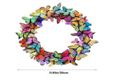 Artificial Butterfly Wreath Outdoor Decorative Welcome Wreath for Front Door Wall Window Spring V1294-YM0523-10337870