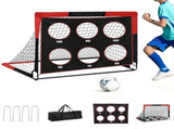 Soccer Goals for Backyard Set Outdoor Sports Games - Red Goal Frame with Black Net V1308-DSZKI-104-2