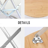 Portable Bamboo Folding Camping Table - Lightweight Round Table with Aluminum Alloy Frame for V888-ELOSUNG1095