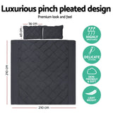 Giselle Bedding Quilt Cover Set Diamond Pinch Black Queen QCS-DIAM-BK-Q