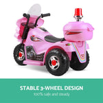 Rigo Kids Electric Ride On Police Motorcycle Motorbike 6V Battery Pink RCAR-MBIKE99-PK