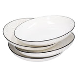 4Pcs Ceramic Dinner Plates Set Black Line Tableware 8 Inch Round Plate for Salads Steak Plate V1294-YM0523-3118210320911