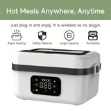 Portable Wireless Heating Lunch Box, Food-grade Stainless Steel with Even Heating, Ideal for Hot V1385-PWPDH-WU-916-001