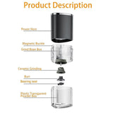 Electric Burr Coffee Grinder - Mini Cordless Coffee Bean Grinder for Home & Travel V1263-JX-4425