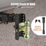 Adjustable Trailer Hitch, 152.4 mm Drop & 114.3 mm Rise Hitch Ball Mount with 50.8 mm Receiver, V952-SQTQJTCB2225DZS3SV0