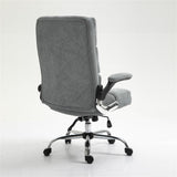 Soft Velvet Home Ergonomic Swivel Adjustable Tilt Angle and Flip-up Arms Office Chair V226-SW1601GY