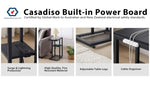 Casadiso Mintaka Pro: E-Shaped Sofa Side Table with Built-in Power Board, Black V384-ORION7PBL