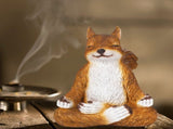 Meditating Zen Squirrel Garden Decorations Statues Indoor Outdoor Hand Painted Resin Animal V1370-AZ4-00139