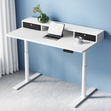 Artiss Electric Standing Desk with Storage Rack Shelf Drawers White 120CM HASD-B-M10-WHDF-HDR-120