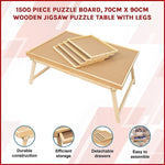 1500 Piece Puzzle Board, 70cm x 90cm Wooden Jigsaw Puzzle Table with Legs V63-844471