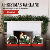 Christabelle 2.7m Christmas Garland with Pine Cones & Berries Pine Tree Decoration Ornament 112_BHZG9