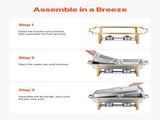 Chafing Dish Buffet Set, 8 Qt 4 Pack, Stainless Steel Chafer with 2 Full Size and 4 Half Size Pans, V952-ZFXBXGSTGK4J10ULXV0