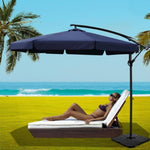 Instahut 3m Outdoor Umbrella w/Base Cantilever Garden Beach Patio Navy UMB-BAN-F-50N-COM-NA