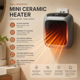 Wall Mount Mini Fan Heater Timer Portable Electric Heater Home Office V1221-XM-LB602-GM45