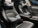 1 Pair Black Cute Bowtie Car Headrest Pillow and Waist Cushion Set, Stylish V888-ELOSUNG17640