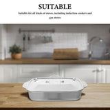 1Set Stainless Steel Fish Roasting Pan Deep Plated Silver Oven Baking Tray V1366-AZ2-W-14154