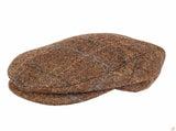 DENTS Abraham Moon Tweed Flat Cap Wool Ivy Hat Driving Cabbie Quilted - Chestnut V563-DENTS-1-3038-CHESTNUT-L