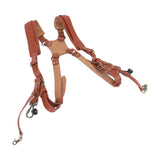 Dual Shoulder Leather Harness Comfortable Camera Strap Accessories for 2 Cameras Brown V1294-YM0523-3117220079611