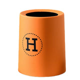 Open Top Trash Can Plastic Double Layer Thick Round Mini Trash Can for Bedroom Office Orange 13L V1294-YM0703-3117230060512