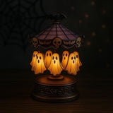 Ghost Carousel Light Halloween Desk Lamp Stained Glass Circus Tent Night Light With Ghosts Bats V1370-AZ4-16687