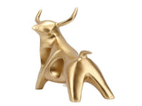 Golden Bull Sculpture Resin Hollow Lucky FengShui Bull Statue Crafts Figurine for Office Home V1294-YM0521-3115220151111