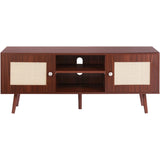 VEVOR Rattan TV Stand, Boho TV Cabinet for 55 inch TV, Mid Century Modern TV Stand, Rattan TV V952-TBDSJ47INHTMOXPGTV0