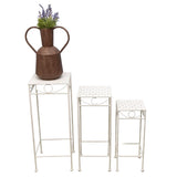 Set 3 Nested Riviera Square Tables / Potplant Stands 70cm, 60cm, 50cm V637-48112TBL