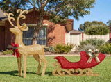 Christabelle 1.62m Reindeer Sleigh Christmas Light Up Display Warm White LED Outdoor Indoor Xma 112_MHA714