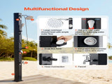 40L Solar Heated Shower, 205cm Showerhead Height Outdoor Shower, with Handheld & Foot Faucet, Hot & V952-TYNLYQHSPVCL8QSDL001V0
