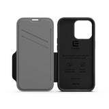 EFM Monaco Leather Wallet Case Armour with D3O 5G Signal Plus for iPhone 13 Pro - Black V578-EFCFLAE194BSG