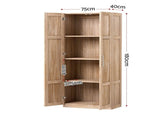 Artiss 2x Buffet Sideboard Cabinet Pantry Hutch Kitchen Storage Organiser Pine FUR-W-WR03-PINE-ABX2