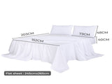 Dreamz 4pcs Queen Size 100% Bamboo Bed Sheet Set in White Colour BED1016-Q-WH