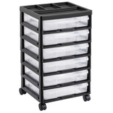 Scrapbook Rolling Storage Cart 6-Tier Large Capacity with 6 Clear Cases Black V952-JTZCCHTZ6CJT66C1SV0